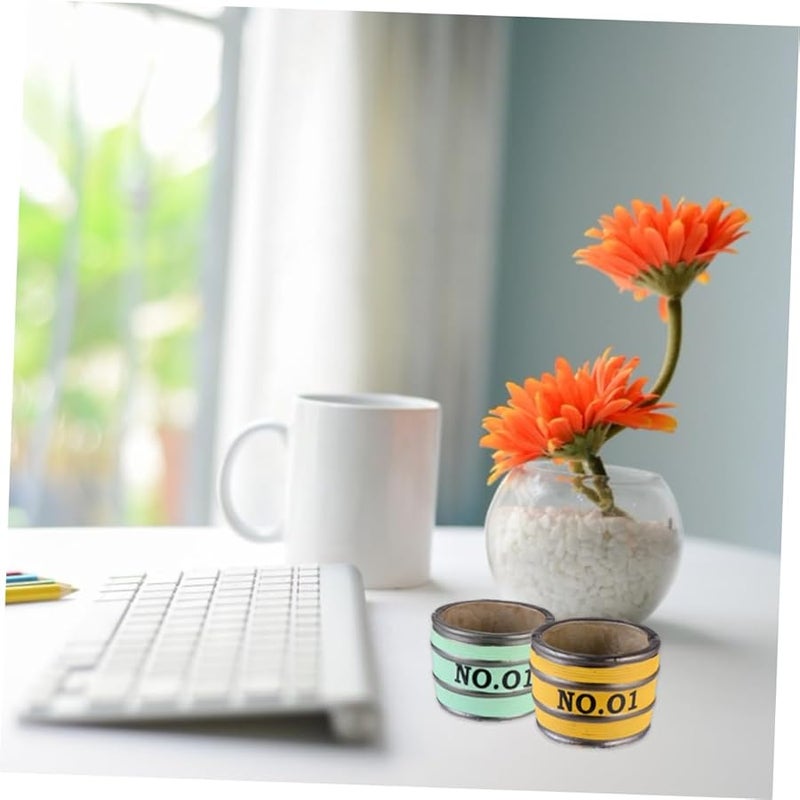 Cement Ashtray Set Vintage Home Decor For Living Room Office Bar European Style Yellow Green - Image 3